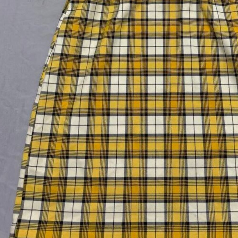 Yellow Plaid Mini Dress - Picture 3 of 3